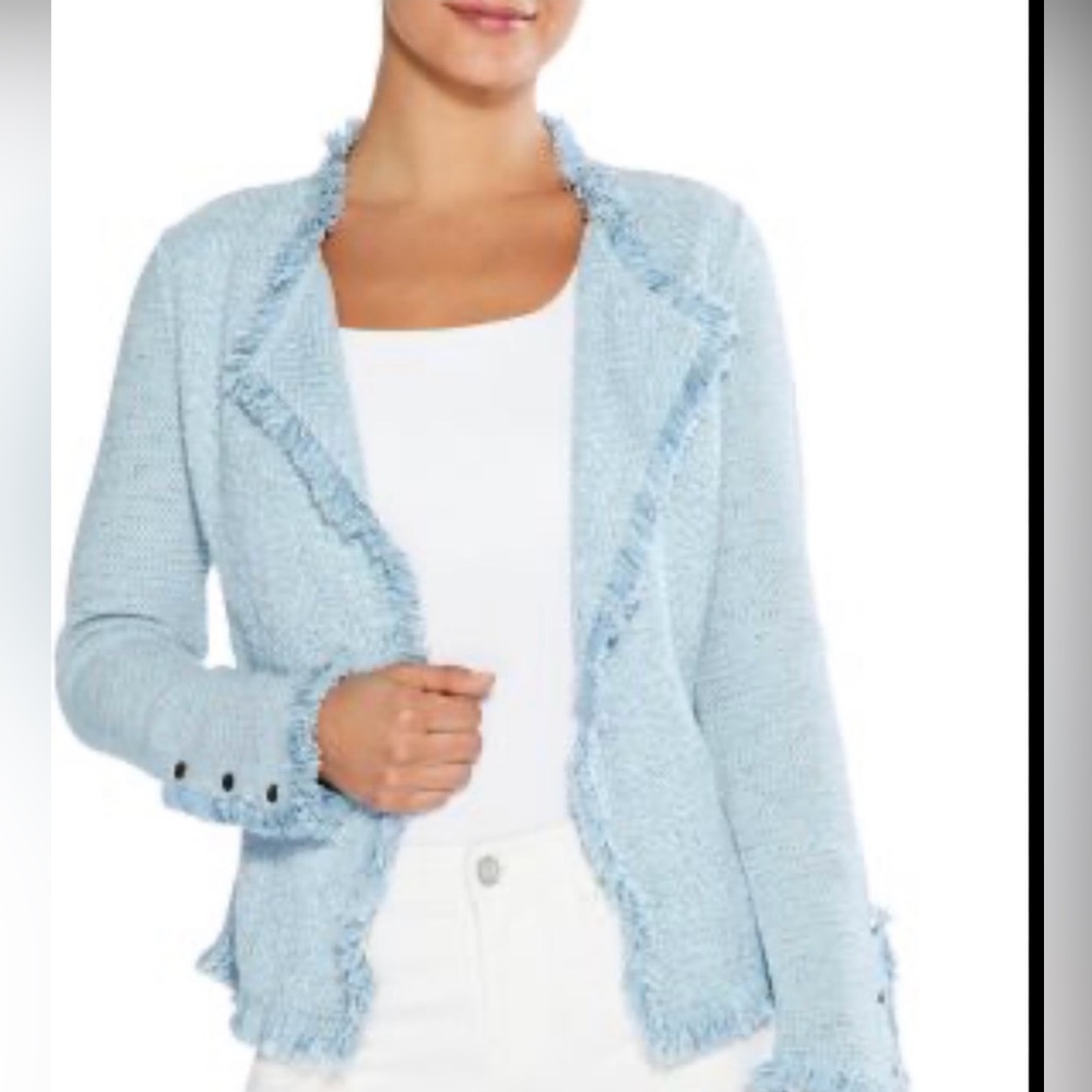 NIC+ZOE Light Blue Textured Cardigan